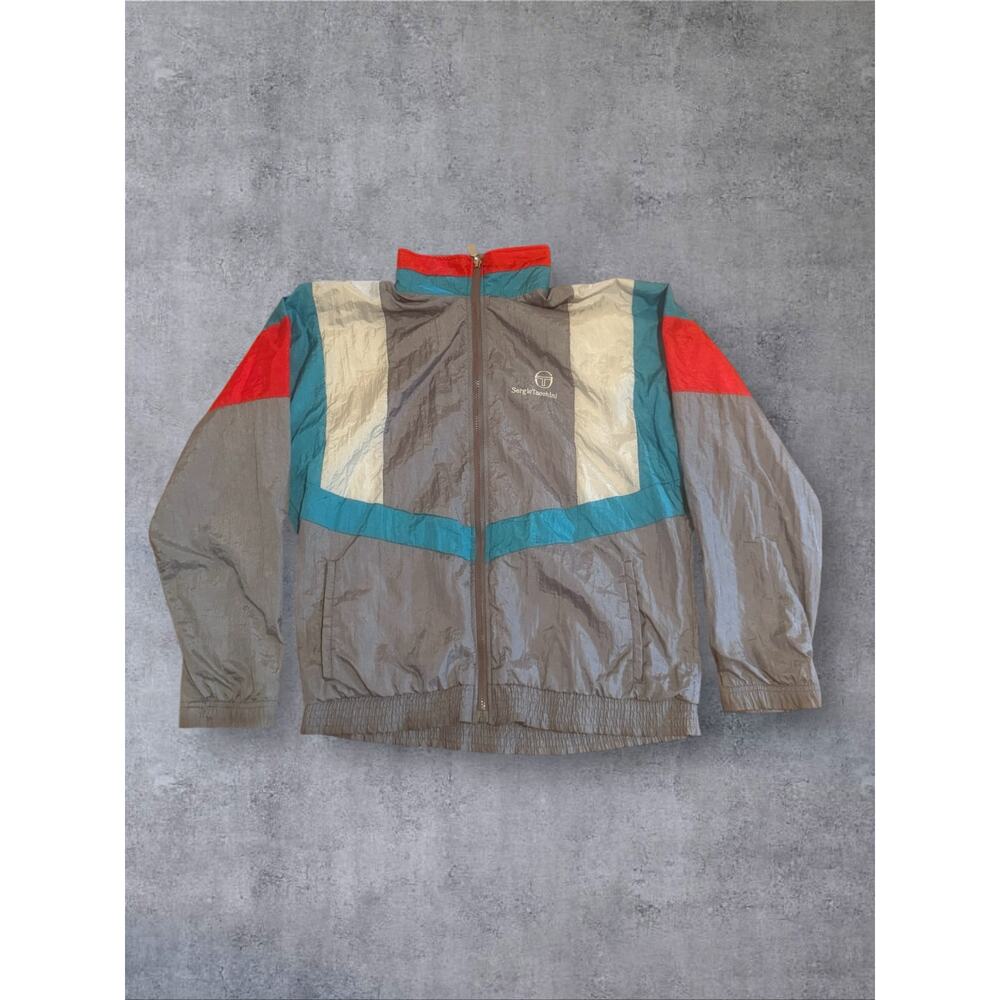 Vtg Sergio Tacchini Track Jacket Mens Med Nylon Retro Color Block Tennis 80s 90s